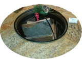 Metal Fire Pit with Stone Top